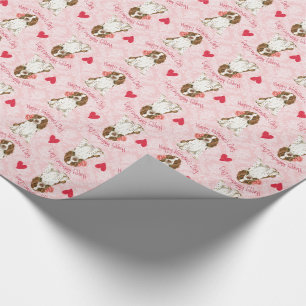 Papier Cadeau Springer anglais rose de Valentine