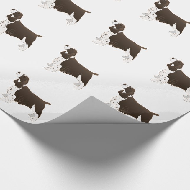 Papier Cadeau Springer Spaniel Chien de base race Silhouette Bro (Coin)