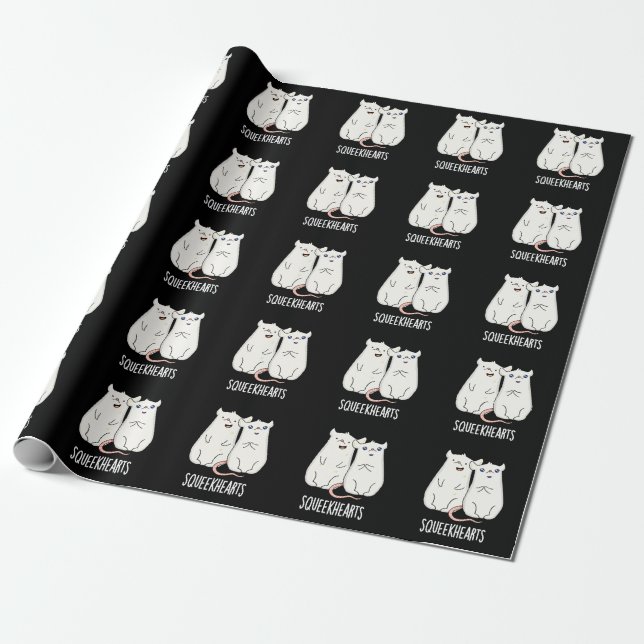 Papier Cadeau Squeekhearts Funny Souse Sweetheart Pun Dark BG (Déroulé)
