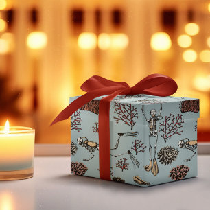 Papier Cadeau Squelette gothique Plongeurs sous-marins nager en 