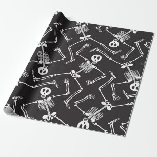 Papier Cadeau Squelettes drôles de Halloween