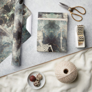 Papier Cadeau Squelettes sortant des cendres artisanat Halloween