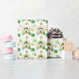 Papier Cadeau St patrick Lucky One Premier Anniversaire