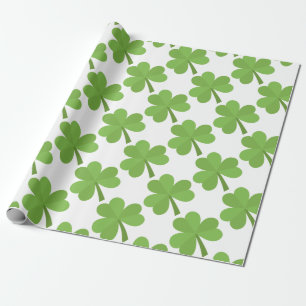 Papier Cadeau St Patrick Shamrock Irlande Irlande Irlande Motif 