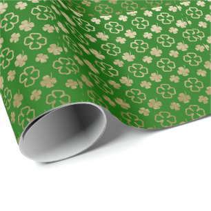 Papier Cadeau St. Patrick's Day Gold Green