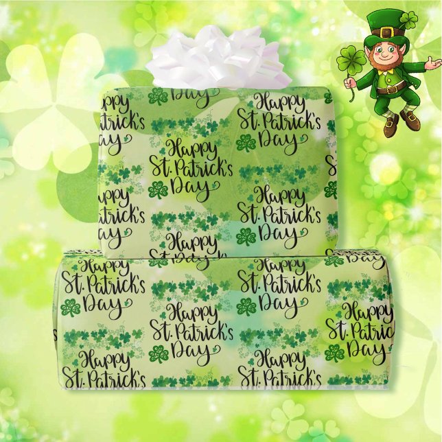 Papier Cadeau St. Patrick's Day Hiver vert du printemps (Créateur téléchargé)