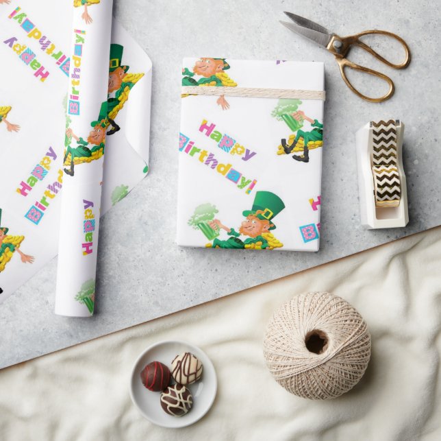 Papier Cadeau St. Patrick's Day Joyeux papier d'enveloppement d' (Artisanat)