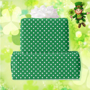 Papier Cadeau St. Patrick's Day Pois verts du printemps
