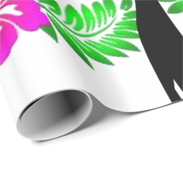 Papier Cadeau St. Patrick's Day Wrapping Papier Chat Floral (Coin rond)