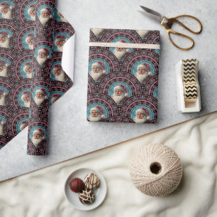 Papier Cadeau St Père Noël Pinkmas Mandala Art Déco