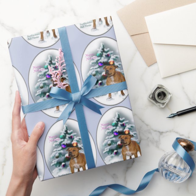 Papier Cadeau Staffordshire Bull Terrier Noël (Cadeaux)