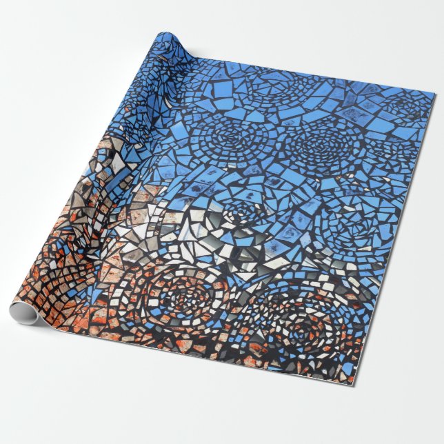 Papier Cadeau Stainverre look mosaïque abstrait (Déroulé)