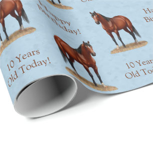 Papier Cadeau Stallion Cheval du Quartier Brown Bay