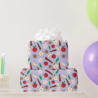 Papier Cadeau Star Anise, cannelle, pomme, Fleurs Chute en toute