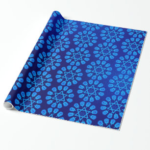 Papier Cadeau Star Bleue De David Hanoukka