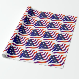 Papier Cadeau Stars and Stripes American Flag USA Wrapper Paper