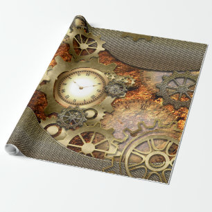 Papier Cadeau Steampunk, design doré