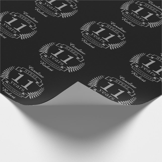 Papier Cadeau Steel Eleventh wedding anniversary 11 ans (Coin)