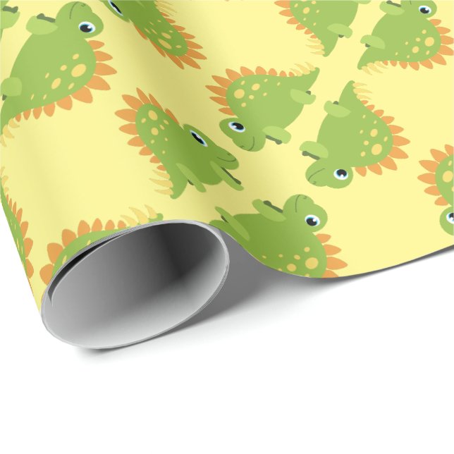 Papier Cadeau Stegosaurus Dinosaur fête d'anniversaire (Coin rond)