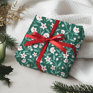 Papier Cadeau Stéphane Botanique Floral Blossom Vin Motif feuill