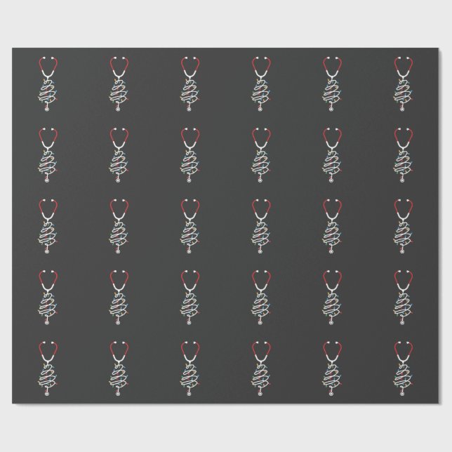 Papier Cadeau Stethoscope Fournitures Médicales Lumières Arbre d (Plat)