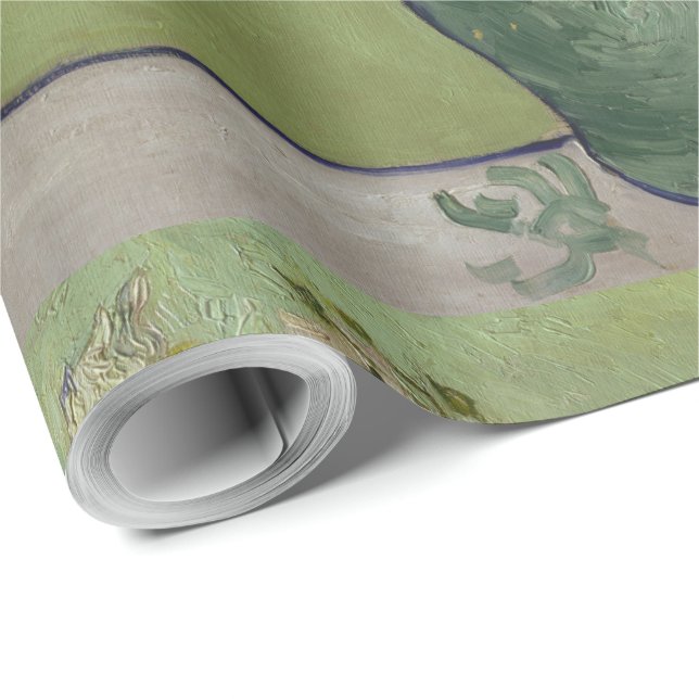 Papier Cadeau Still Life Roses rose dans un vase de Van Gogh (Coin rond)