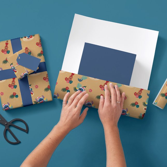 Papier Cadeau Stitch | Motif de Noël Aloha (Créateur téléchargé)