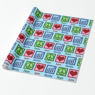 Papier Cadeau Stocks de Peace Love