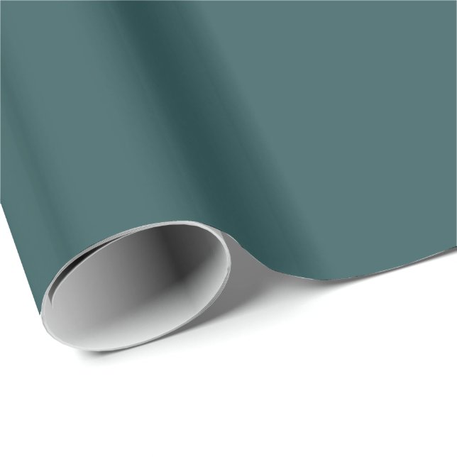 Papier Cadeau STORMCLOUD (couleur turquoise foncée solide) ~ (Coin rond)