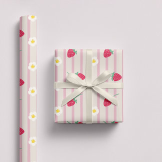 Papier Cadeau Strawberry PatternWrapping Paper