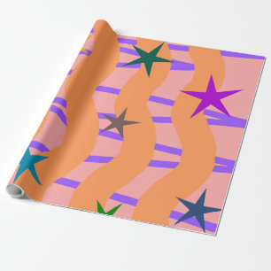 Papier Cadeau Streamers et étoiles