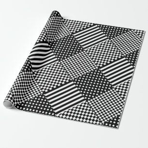 Papier Cadeau Stripes Check Harlequin Pois Conception mixte
