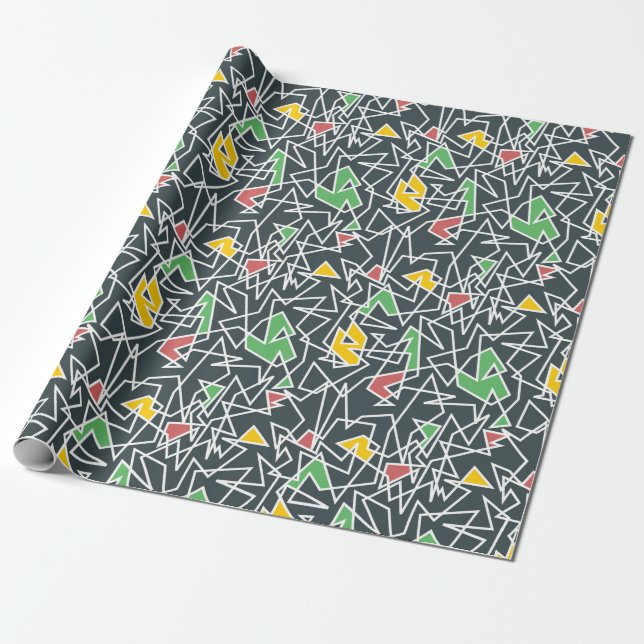 Papier Cadeau Style abstrait du milieu du siècle design d'archit (Déroulé)