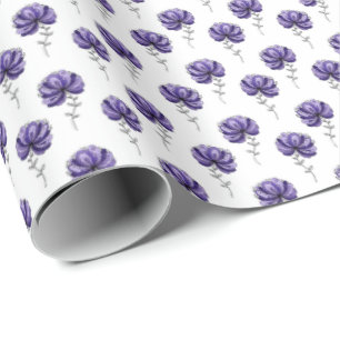 Papier Cadeau Style d'art de doodle de fleur violette abstraite
