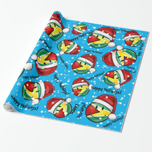 Papier Cadeau Style de sourire de Noël de drapeau de la Guyane