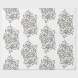 Papier Cadeau Style de tatouage floral baroque sombre