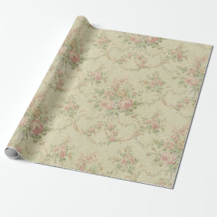 Papier Cadeau Style floral chic minable vintage 350 Pape de