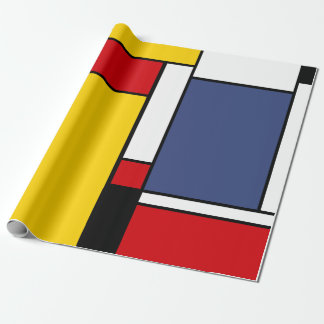 Papier Cadeau Style géométrique moderne inspiré par Mondrian