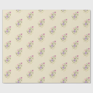 Papier Cadeau Style minimaliste doux floral aquarelle vintage