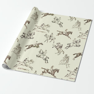 Papier Cadeau Style moderne Beige Horseback Toile