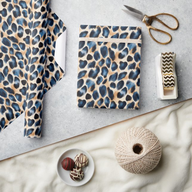 Papier Cadeau Style moderne et élégant Motif de léopard Aquarell (Artisanat)