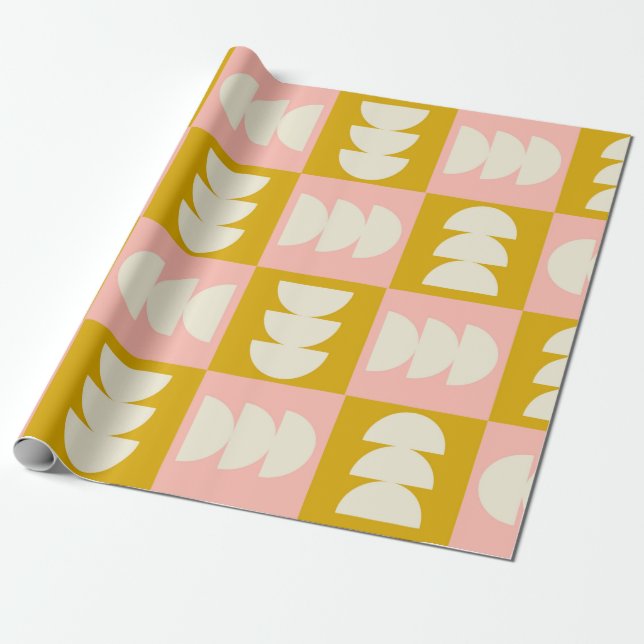 Papier Cadeau style moderne et rétro géométrique du milieu du si (Déroulé)