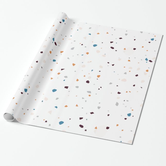 Papier Cadeau Style Motif branché Terrazzo Confetti (Déroulé)