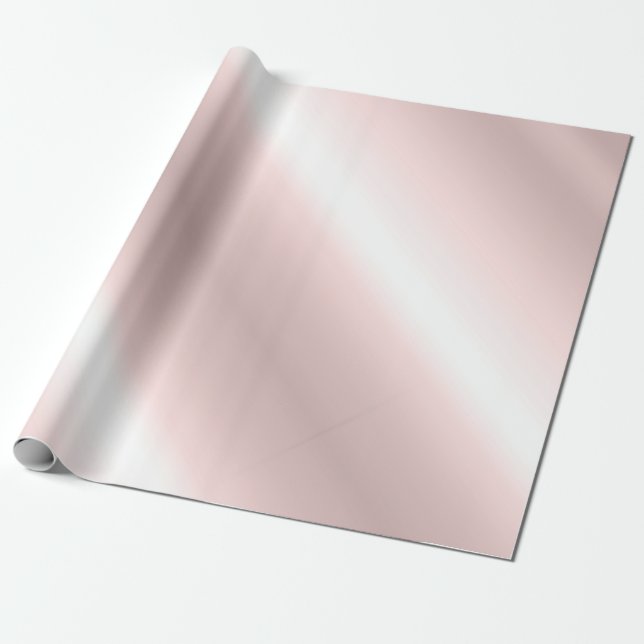 Papier Cadeau Style Rosegold Metallic Look Rose Or tendance (Déroulé)
