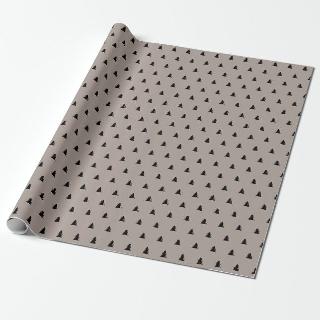Papier Cadeau Style scandinave chic ton de pin de Noël (Déroulé)