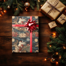 Style vintage Père Noël Riding Reindeer Design