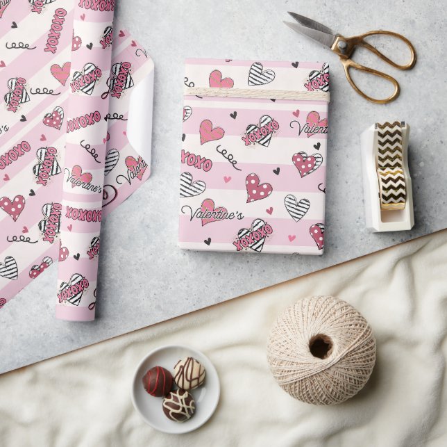 Papier Cadeau Style XOXO Valentine's Day (Artisanat)