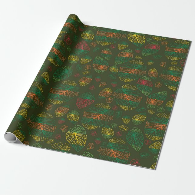 Papier Cadeau Subtil Monstera Essence (Déroulé)