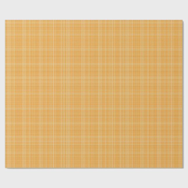 Papier Cadeau Subtle Golden Gingham Plaid (Plat)