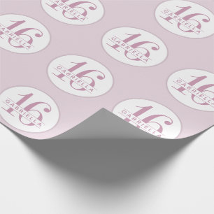 Papier Cadeau Sucré 16e Ado Anniversaire Orchidée Purple Nom sur